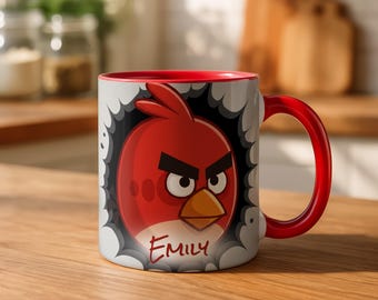 Angry Bird Gifts Mug Personalized Name 11oz Accent Coffee Cup Gamer Gift