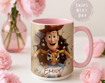Woody Toy Story 3D Mug Personalized Name 11oz Accent Coffee Cup Cowboy Gift