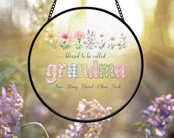 Blessed to Be Called Suncatcher | Grandma Nana Mama Mamaw Granny | Custom Names | Window