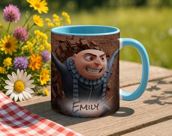 Gru 3D Mug Personalized Name 11oz Accent Coffee Cup Despicable Me Villain Gift