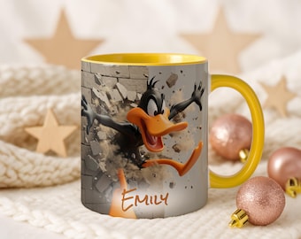Daffy Duck 3D Mug Personalized Name 11oz Accent Coffee Cup Looney Tunes Gift