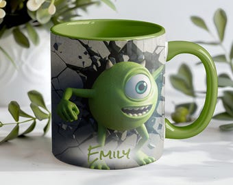 Mike Wazowski 3D Mug Personalized Name 11oz Accent Coffee Cup Monsters Gift