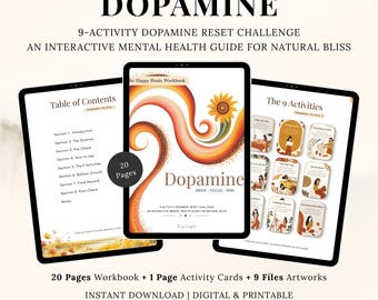Reinicio de la dopamina: Guía de salud mental consciente con 9 actividades / Cuaderno de trabajo digital en PDF para iPad, GoodNotes e imprimible