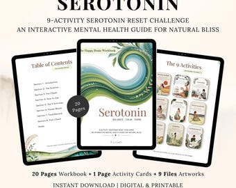Reinicio de la serotonina: Reto de 9 actividades Guía de salud mental consciente / Cuaderno de trabajo digital en PDF para iPad, GoodNotes e imprimible
