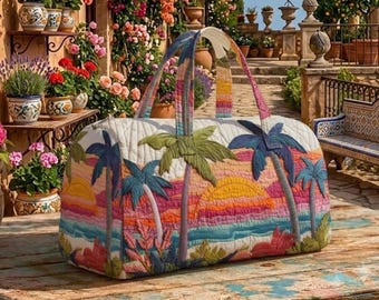Bolsa de lona acolchada StarryNight, bolsa de fin de semana artística para amantes de la guitarra, bolsa de viaje para amantes de la música, bolsa de lona acolchada estilo boho, bolsa de mano inspirada en la naturaleza