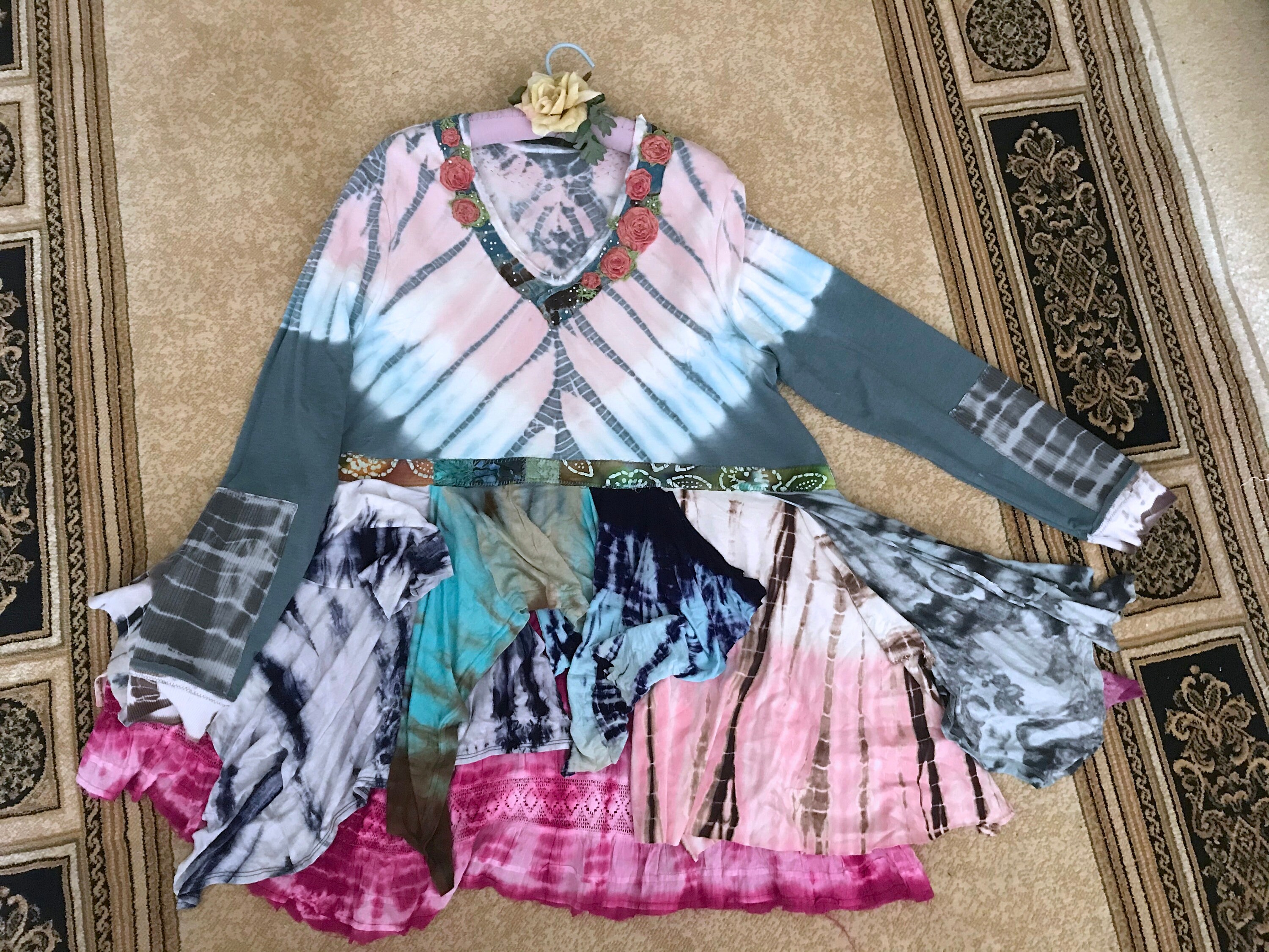 Glorious Gibbous Boho Tie Dye Chic Tunic Woodstock Coachella Ibeza Be…