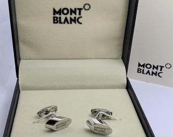 Montblanc Cufflinks with Silver Detail and Box