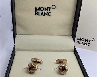 Montblanc Cufflinks with Golden Detail and Box