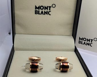 Montblanc Cufflinks with Copper  Detail and Box