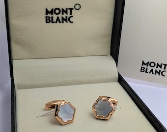 Montblanc Cufflinks with Silver Copper Detail and Box