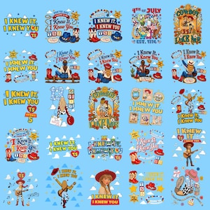 K&ouml;nnte beinhalten: Eine Sammlung von f&uuml;nfundzwanzig Grafikdesigns mit Illustrationen einer Cowgirl, Cowboystiefeln, H&uuml;ten, Gitarren und Sternen. Der Text enth&auml;lt Phrasen wie I KNEW IT, I KNEW YOU, COWBOY LIKE ME und TS5, vor einem hellblauen Hintergrund.