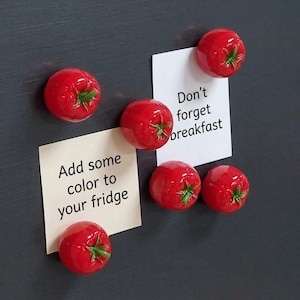 Realistic Mini Tomato Fridge Magnet Set, Miniature Food Magnets for Kitchen Decor, Cute Fake Vegetable Magnet, Dollhouse Food, Foodie Gift