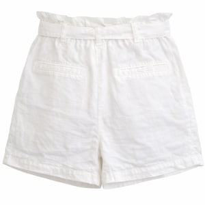 Vita Tencel Paperbag-shorts, högmidjade och skärpta sommarshorts bild 6