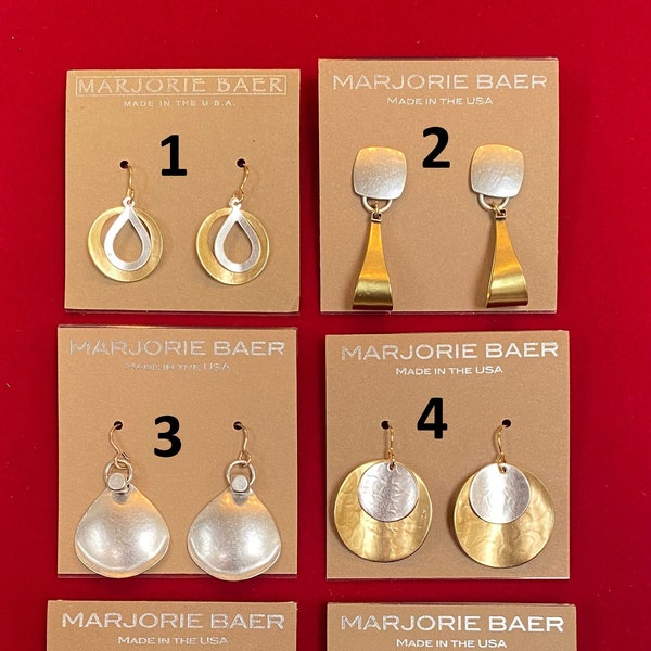 Earrings, clean modern design by Marjorie Baer. Price is for each pair of earrings.