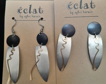 Aluminum Earrings. Order Your fave color, post or wire. Now in stock