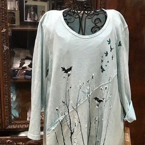 Prairie mineral washed 100% cotton w/linen contrast tunic, so loved,we brought it back by Jess and Jane