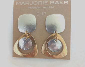 mixed metal clip earrings, no pain, light weight all day wear