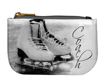 FIGURE SKATING Coin Purse GIFT for Ice Skater Skate Bag Coin Card Purse Inspirational Coach