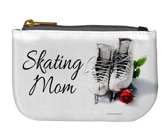 FIGURE SKATING Coin Purse GIFT for Ice Skater Skate Bag Coin Card Purse Inspirational Skating M