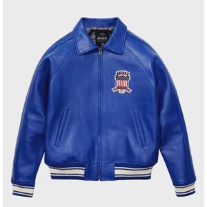 Men's Avirex Real Bomber American Flight Jacket 100% Cowhide Leather Multicolor Jacket image 6