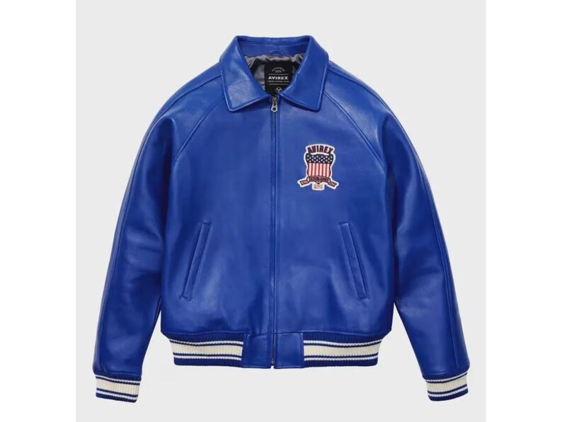 Men's Avirex Real Bomber American Flight Jacket 100% Cowhide Leather Multicolor Jacket image 6