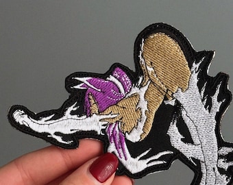 アニメジムガール刺繍ワッペン – ワイフフィットネスワッペン、アイロン接着ストリートウェアバッジ