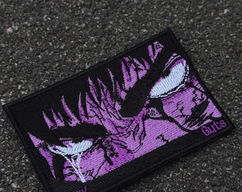 パープルレイジパッチ刺繍 – 12cm ダークマンガスタイルアイロン接着パッチ