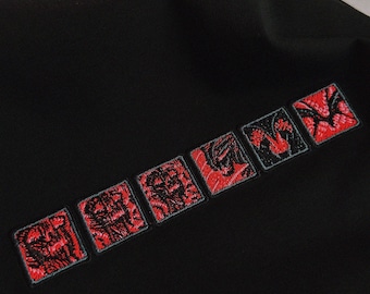 レッドアイコン刺繍入りTシャツ オーバーサイズ ミニマルストリートウェア