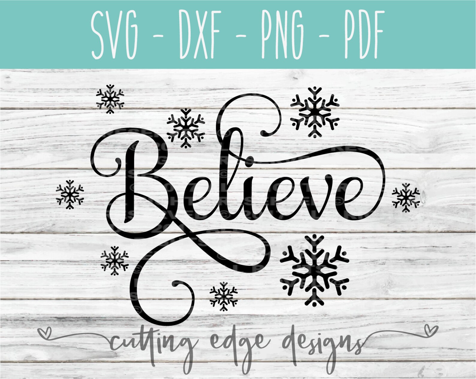 Christmas SVG Design Believe Snowflake SVG DXF and Png - Etsy