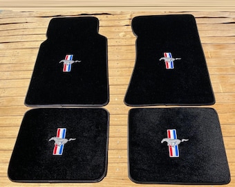 For Mustang pony floor mats carpet black set of4 1964-72