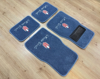 Tappetini personalizzati per Monte Carlo, colore blu, set da 4 pezzi, anni 1970-88.