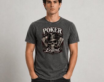 Camiseta de póker vintage, leyenda del póker, regalo retro para jugadores de póker, camiseta con estampado clásico de juego de cartas.
