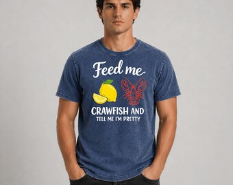 Camiseta veraniega costera con divertido mensaje sobre la fiesta de los cangrejos de río, regalo para amantes de los mariscos al estilo cajún, camiseta gráfica para fiestas de mariscos al estilo de Luisiana.