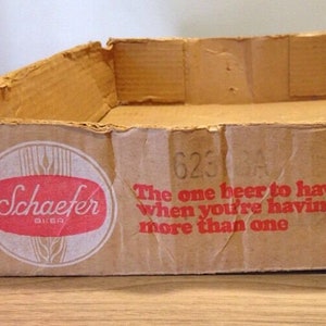 vintage 1966 Schaefer Beer Cardboard Box Tray Bar Man Cave Breweriana 1960s