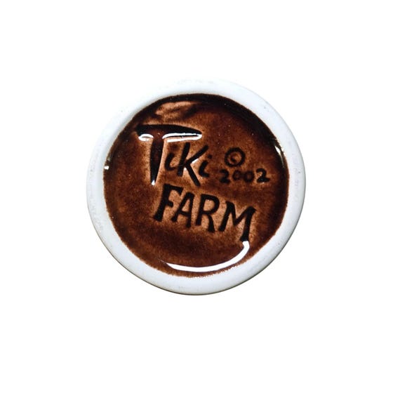 ティキマグ TIKI FARM 2002 2002 Tiki Farm Double Crown Records Tiki Mug Brown Glaze