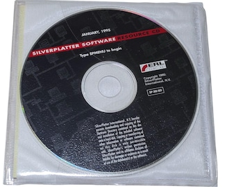 May include: A CD-ROM in a clear plastic case. The disc is black with white text that reads "SILVERPLATTER SOFTWARE RESOURCE CD" and "JANUARY, 1995." The text "Type SPMENU to begin" is also visible. The disc has a silver center and the ERL Compliant logo.