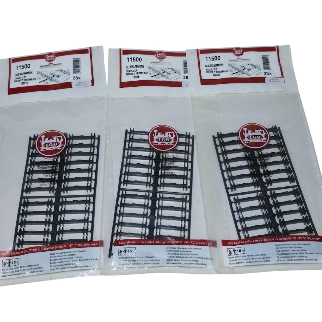 LGB Track Clips 11500 3 Sealed Bags G Gauge 28 Pieces/bag Model ...