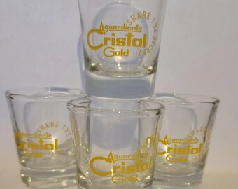 Aguardiente Cristal Gold Shot Glasses Glass Shot Glass Colombia Sugar Cane