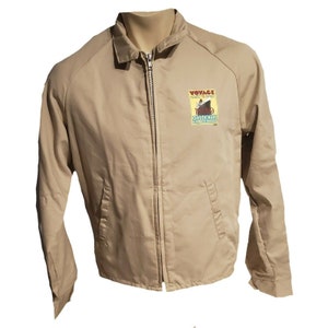 Disney Voyage to 1939 Queen Mary Spruce Goose Jacket Men's Large Tan Souvenir