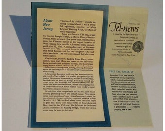 New Jersey Bell Telephone Company Tel-news September 1961 NJ 1960s Ephemera