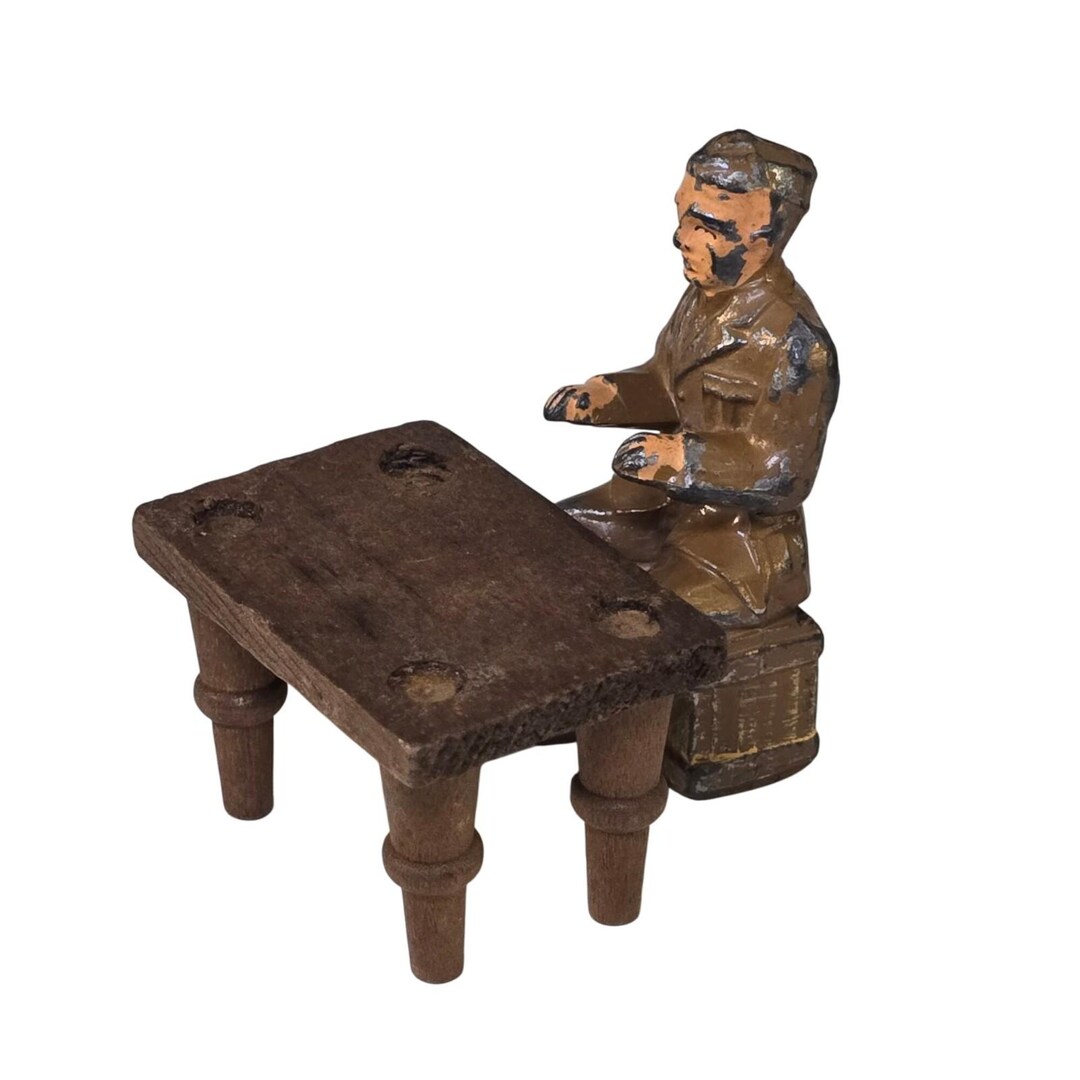 B151 B151a Barclay Toy Soldier Typist Table Vintage Dimestore Antique ...