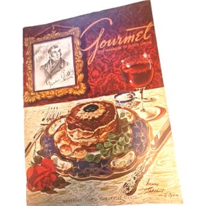 Vintage Gourmet Magazine November  1949 Food Cooking Epicurean 1940s Post WWII