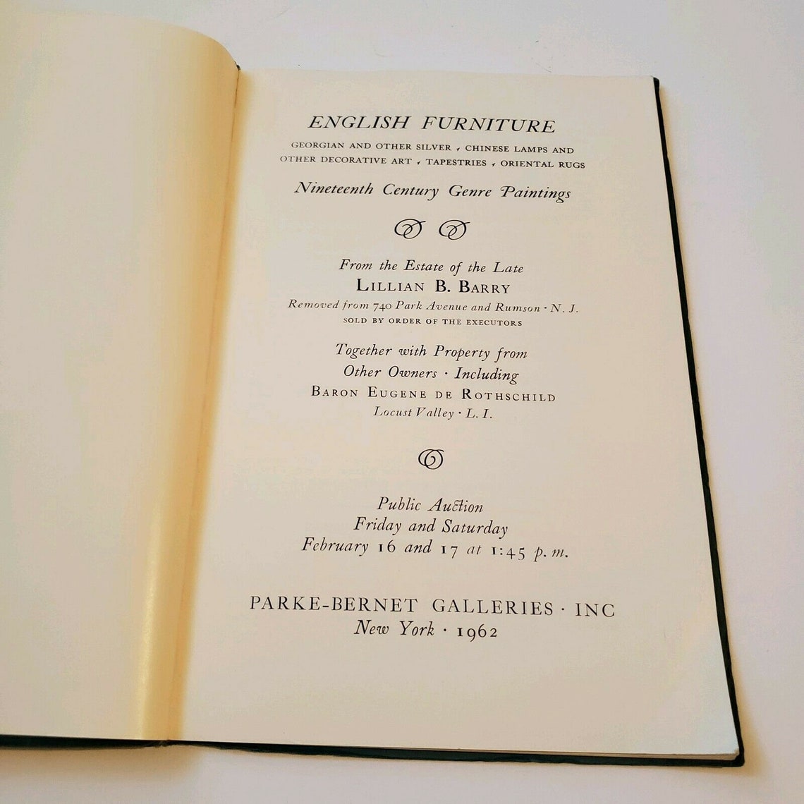 1962 Galleries Auction Catalog English Furniture Etsy