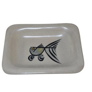 Vintage Glidden 200 Fischteller, MCM 1950er Jahre, Mid-Century Modern Geschirr, Keramik