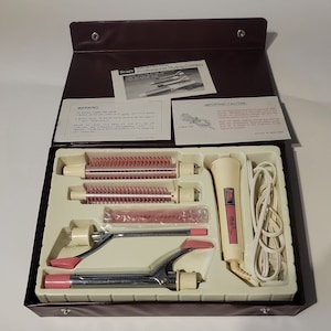 Vintage Sears Deluxe Mini/Maxi Professional Style Combo With Traveling Case Pink