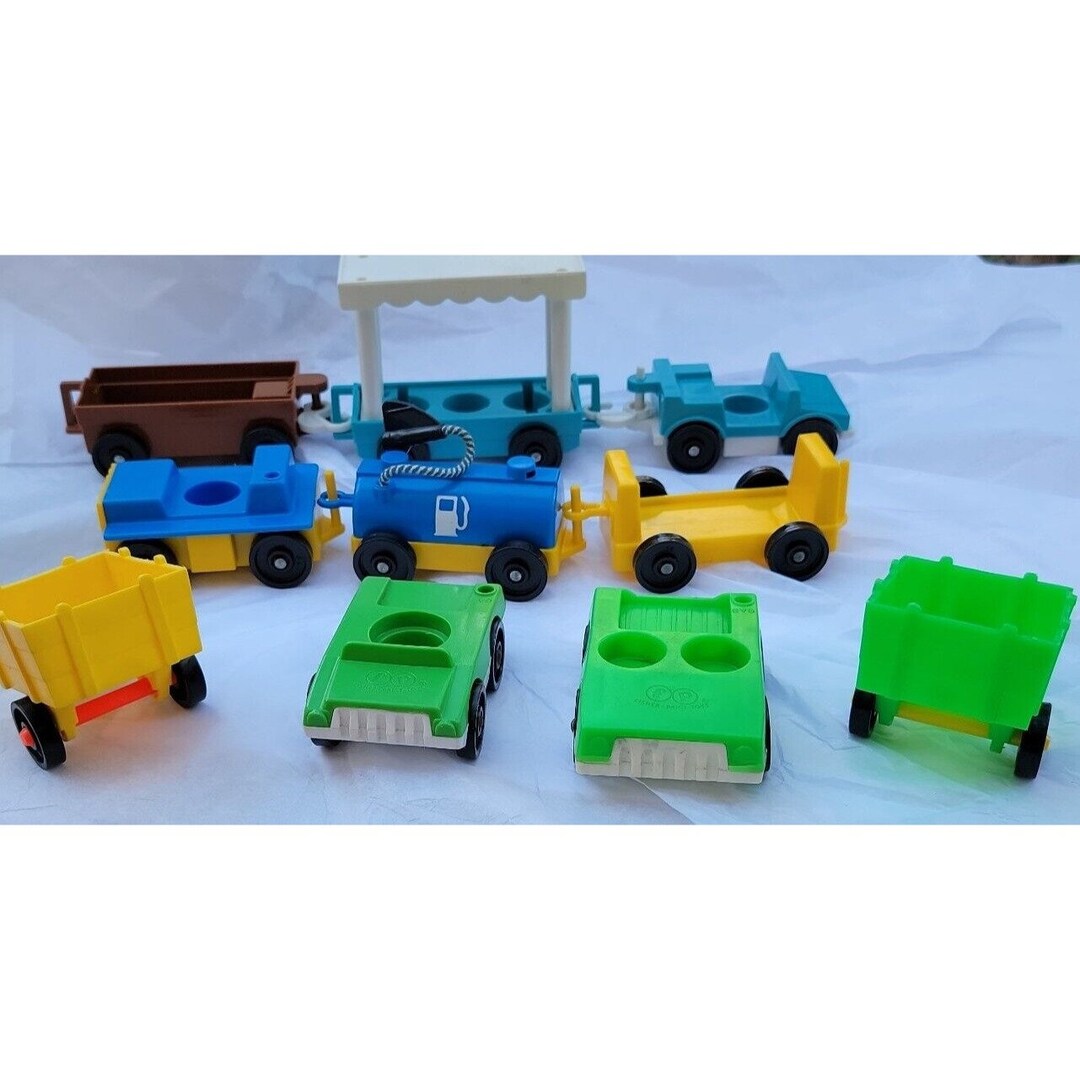 Vintage Fisher Price Vehicle Lot Zoo Airport Farm Garage Cars Etsy