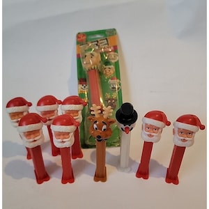 Lot of Pez Dispensers Christmas Winter Santa Claus Yugoslavia Elf Reindeer Snow