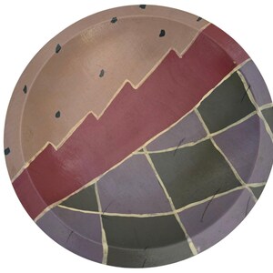 Vintage Roy Lichtenstein 83 Hand Painted Signed Decorative Wood Bowl 1983 1980s