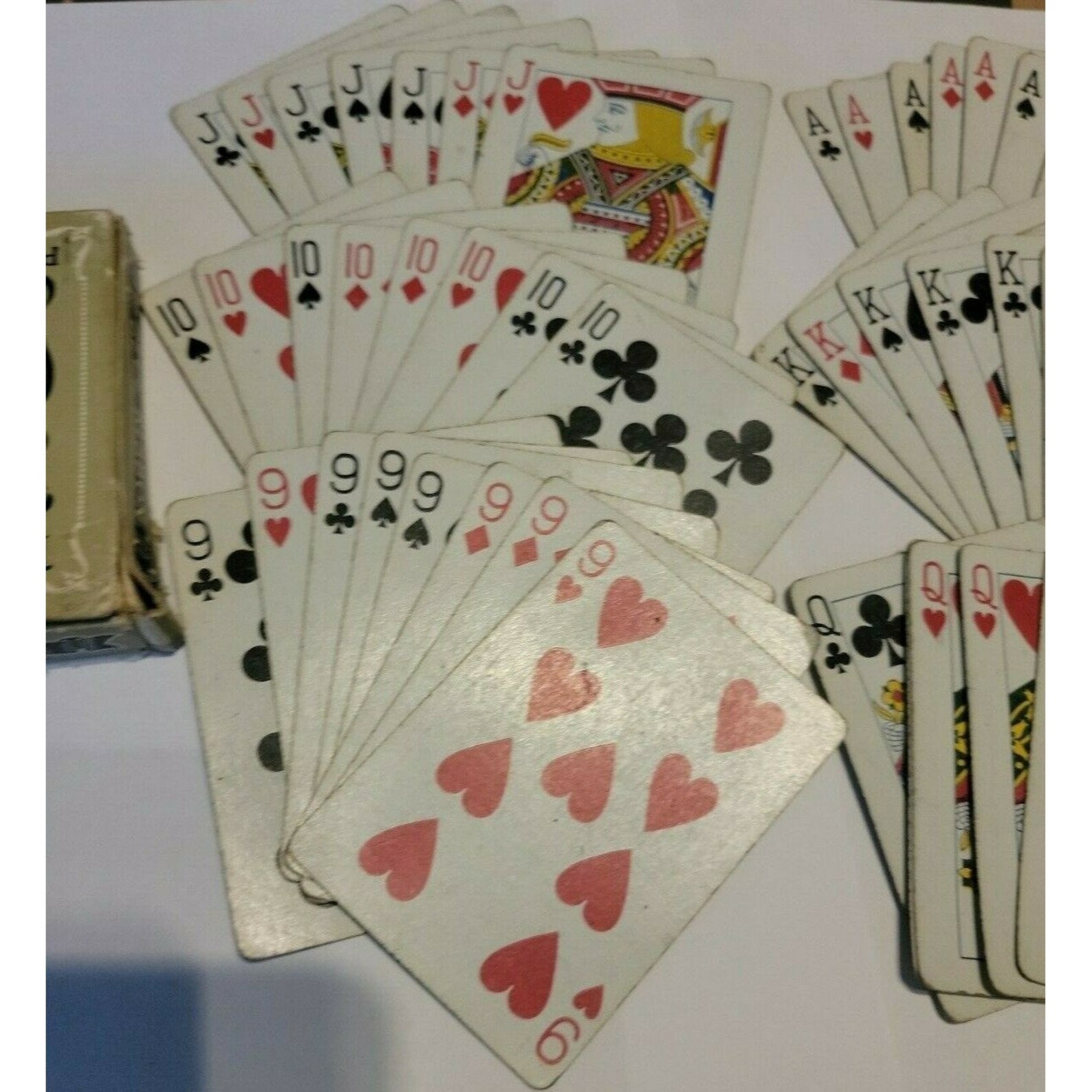 Vintage Pinochle Playing Cards Deck Blue Ribbon Russell Revenue Stamp