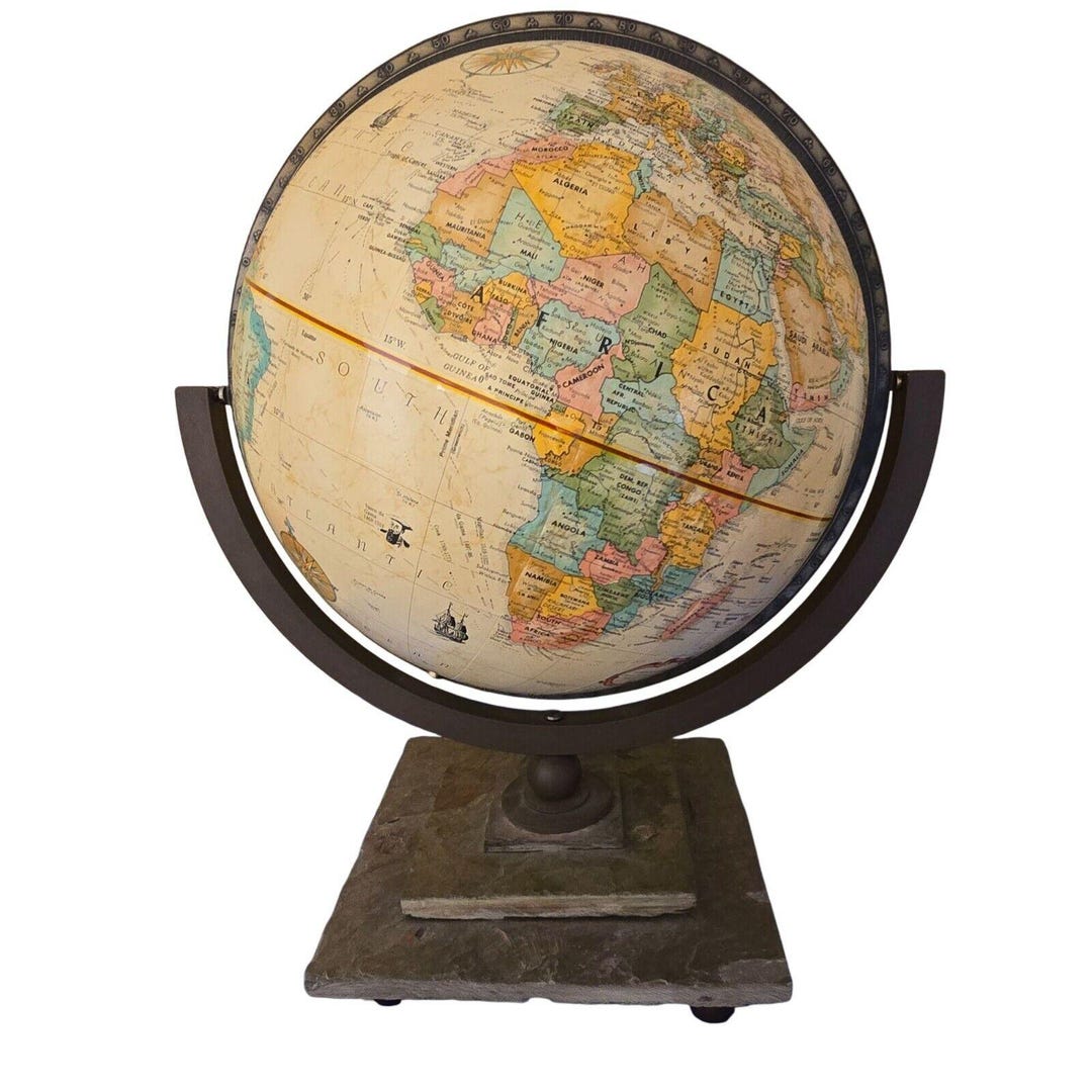 Vintage Globe Replogle 12 Inch Diameter World Classic Series Stone ...